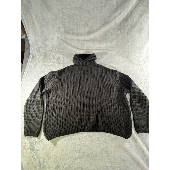 Falls Creek Sweater Women's 2X Chunky Knit Turtleneck Black Warm Winter Pullover - Picture 13 of 16